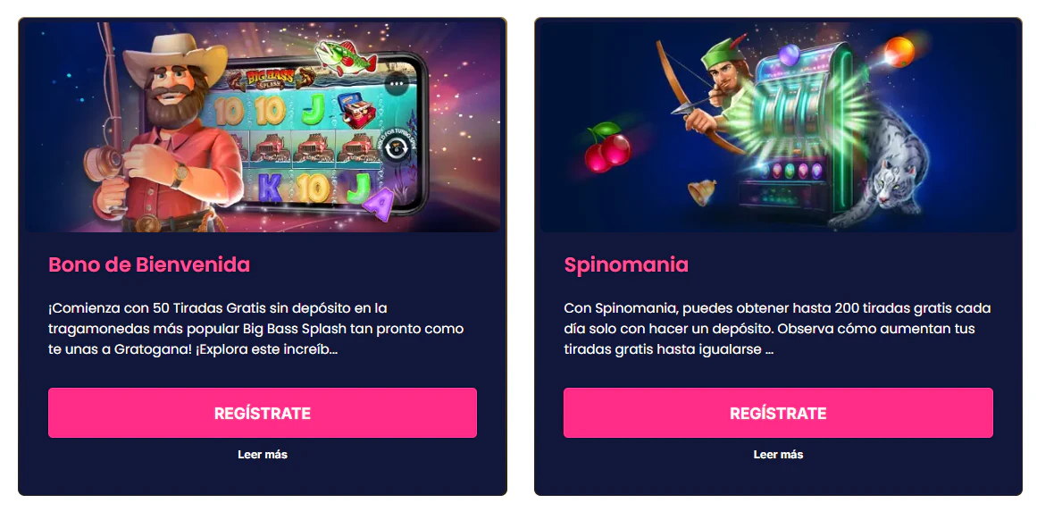 Paquete promocional de GratoGana Casino para nuevos jugadores de casino y apuestas deportivas